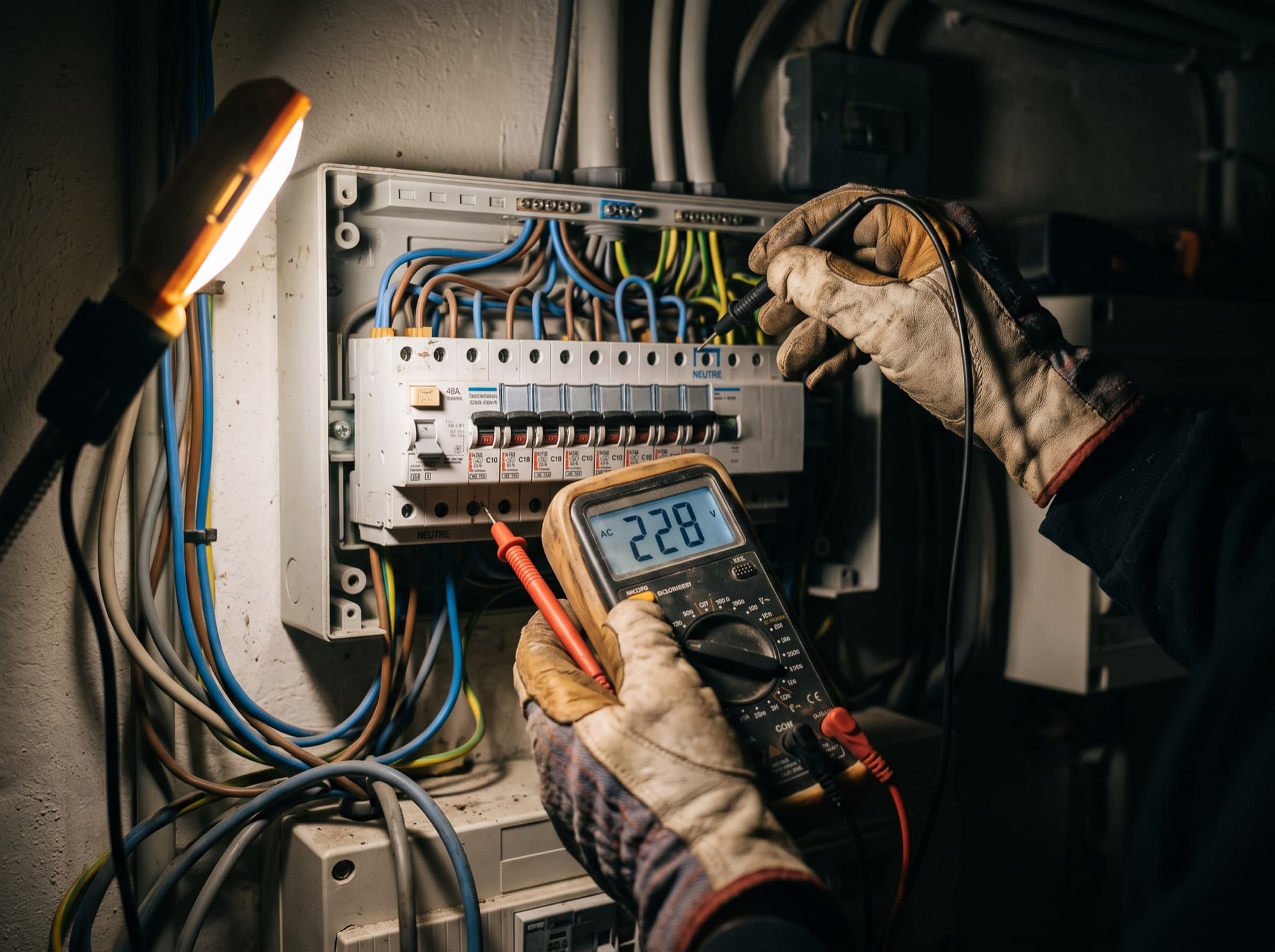 Contrôle au multimètre d'une installation électrique