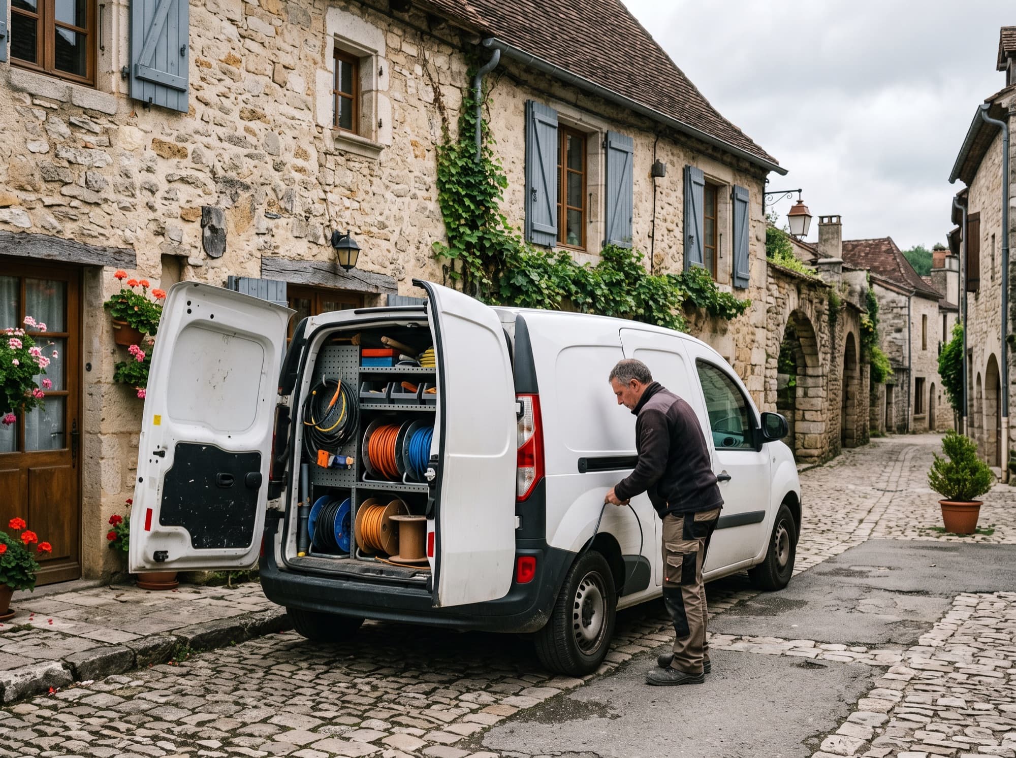 Véhicule utilitaire d'électricien